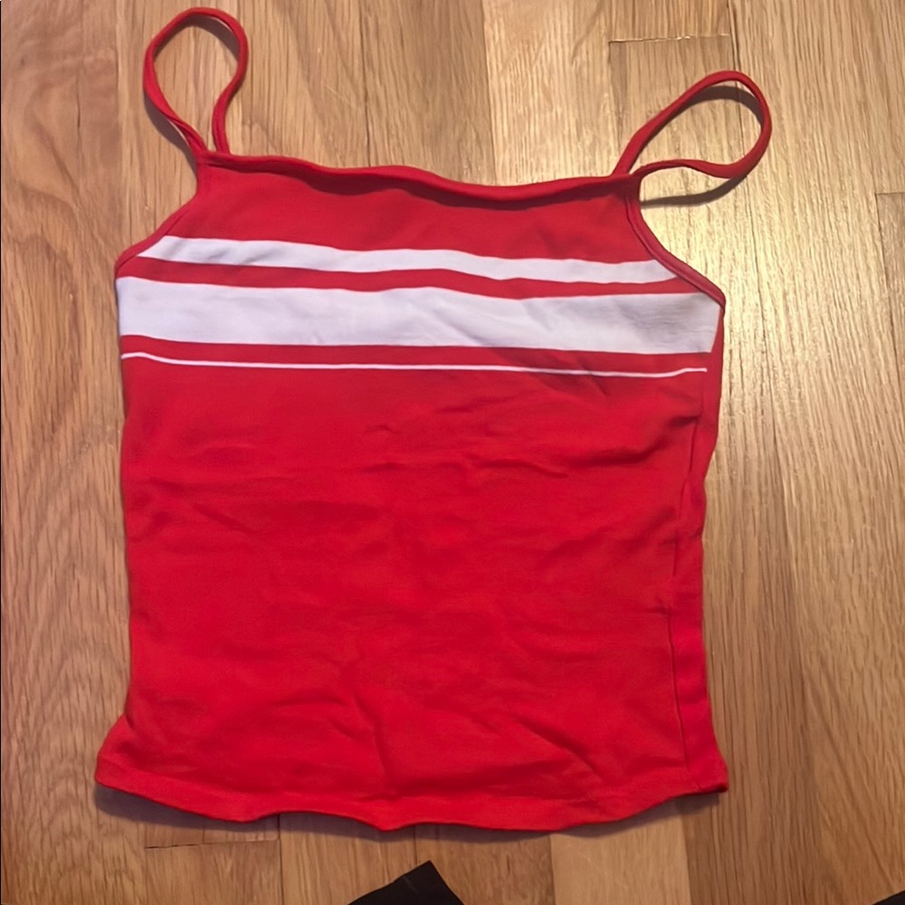 Garage Red and White Striped Top